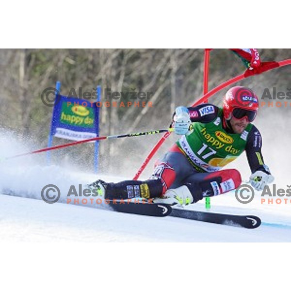 skiing in first run of AUDI FIS Ski World Cup Giant Slalom for 53.Vitranc Cup in Kranjska gora, Slovenia on March 8, 2014
