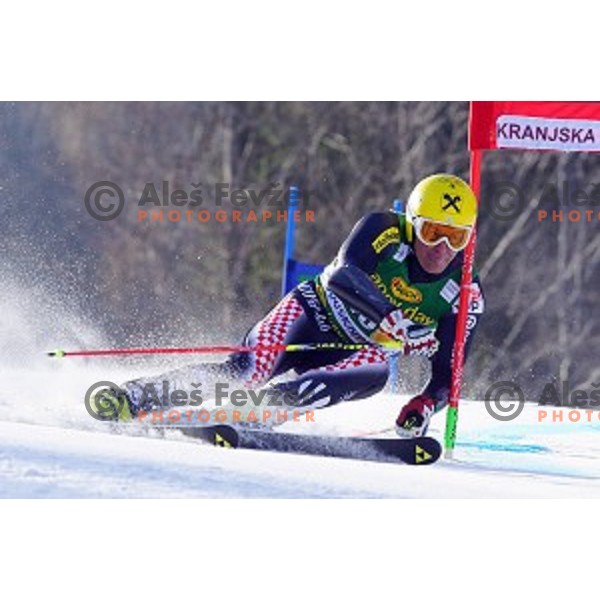 skiing in first run of AUDI FIS Ski World Cup Giant Slalom for 53.Vitranc Cup in Kranjska gora, Slovenia on March 8, 2014