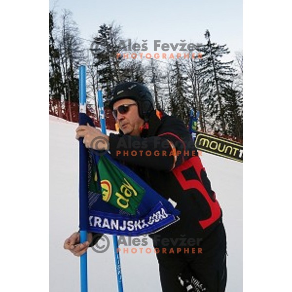 Sreco Medven at Course inspection before first run of AUDI FIS Ski World Cup Giant Slalom for 53.Vitranc Cup in Kranjska gora, Slovenia on March 8, 2014