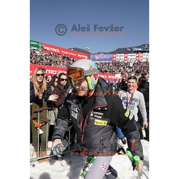 Ted Ligety of USA, winner of AUDI FIS Ski World Cup Giant Slalom for 53.Vitranc Cup in Kranjska gora, Slovenia on March 8, 2014