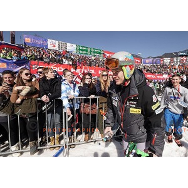 Ted Ligety of USA, winner of AUDI FIS Ski World Cup Giant Slalom for 53.Vitranc Cup in Kranjska gora, Slovenia on March 8, 2014