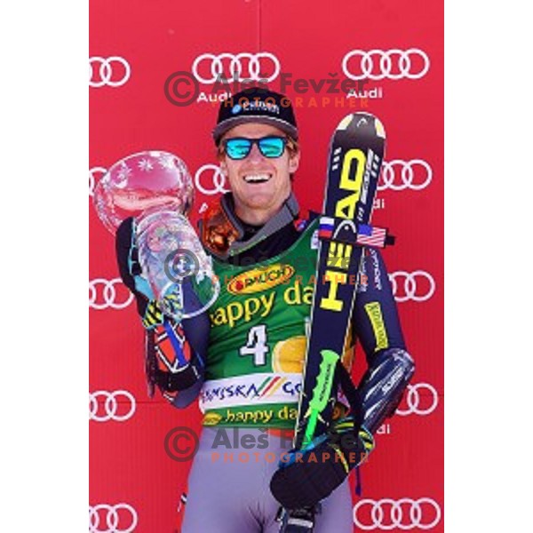 Ted Ligety of USA, winner of AUDI FIS Ski World Cup Giant Slalom for 53.Vitranc Cup in Kranjska gora, Slovenia on March 8, 2014