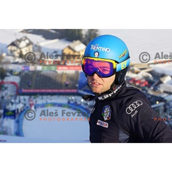 Davide Simoncelli (ITA) at Course inspection before first run of AUDI FIS Ski World Cup Giant Slalom for 53.Vitranc Cup in Kranjska gora, Slovenia on March 8, 2014