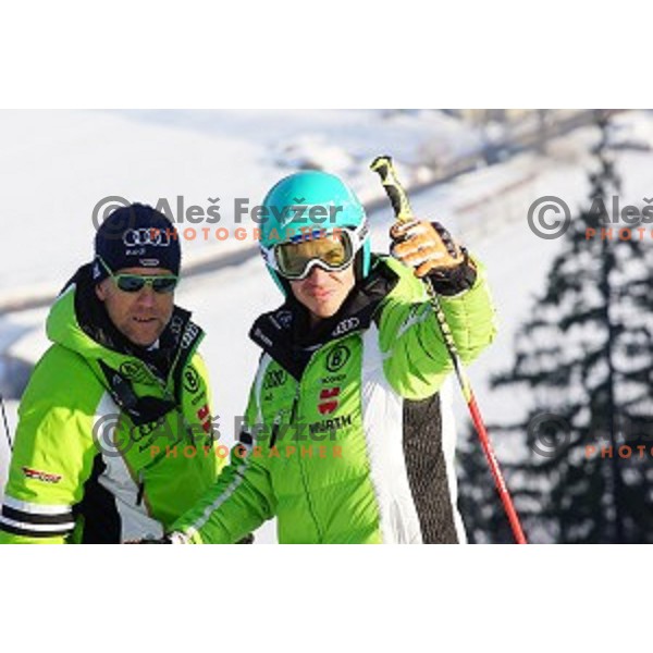 Felix Neureuther (GER) at Course inspection before first run of AUDI FIS Ski World Cup Giant Slalom for 53.Vitranc Cup in Kranjska gora, Slovenia on March 8, 2014