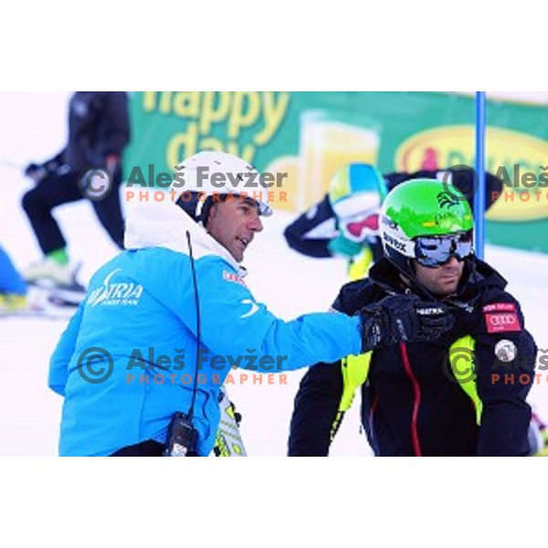 Course inspection before AUDI FIS World Cup Slalom for 53.Vitranc Cup in Kranjska gora, Slovenia on March 9, 2014