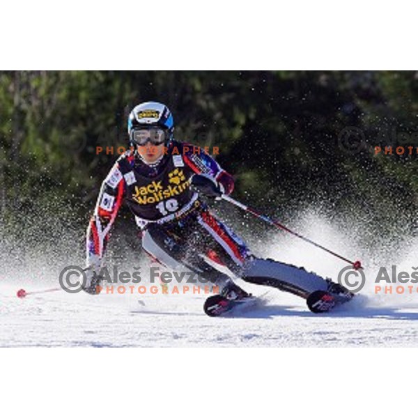 skiing in first run of AUDI FIS World Cup Slalom for 53.Vitranc Cup in Kranjska gora, Slovenia on March 9, 2014