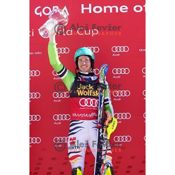 Felix Neureuther (GER) winner of AUDI FIS World Cup Slalom for 53.Vitranc Cup in Kranjska gora, Slovenia on March 9, 2014