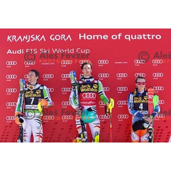 Felix Neureuther (GER) winner of AUDI FIS World Cup Slalom for 53.Vitranc Cup in Kranjska gora, Slovenia on March 9, 2014