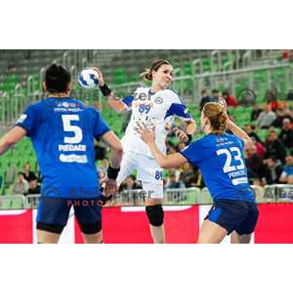 Kinga Byzdra of Buducnost during handball match between RK Krim Mercator and Buducnost in EHF Women’s Champions Leauge 2013/1014 played in Stozice Hall, Ljubljana, Slovenia on March 15, 2014