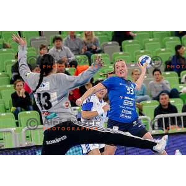 Katarina Krpez of RK Krim Mercator during handball match between RK Krim Mercator and Buducnost in EHF Women’s Champions Leauge 2013/1014 played in Stozice Hall, Ljubljana, Slovenia on March 15, 2014