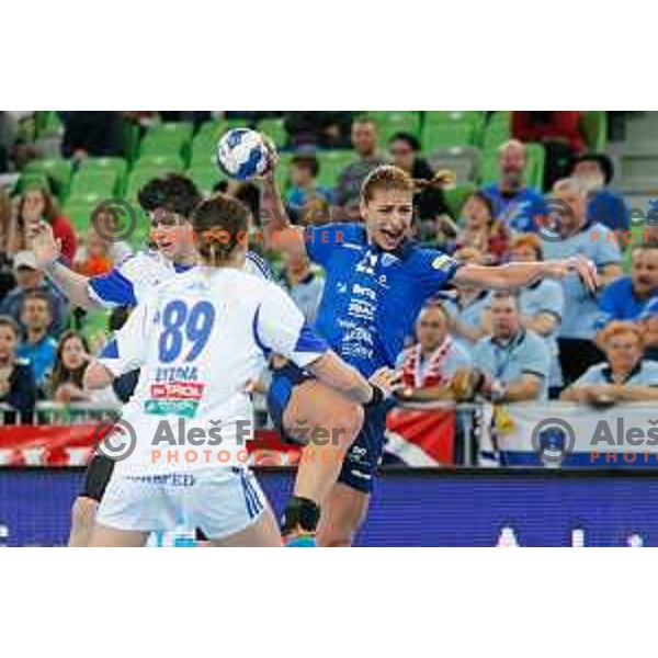 Andrea Penezic of RK Krim Mercator during handball match between RK Krim Mercator and Buducnost in EHF Women’s Champions Leauge 2013/1014 played in Stozice Hall, Ljubljana, Slovenia on March 15, 2014