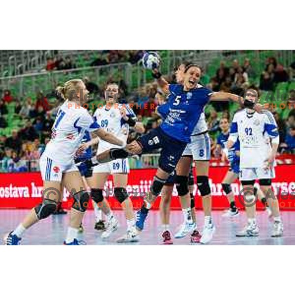 Daniela Piedade of RK Krim Mercator during handball match between RK Krim Mercator and Buducnost in EHF Women’s Champions Leauge 2013/1014 played in Stozice Hall, Ljubljana, Slovenia on March 15, 2014