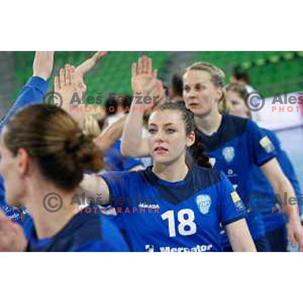 Nina Zulic of RK Krim Mercator during handball match between RK Krim Mercator and Buducnost in EHF Women’s Champions Leauge 2013/1014 played in Stozice Hall, Ljubljana, Slovenia on March 15, 2014