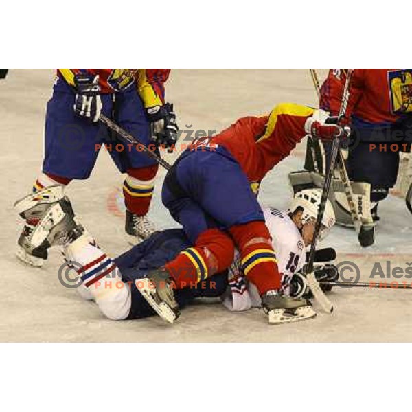 Egon Muric (15)at match Slovenia- Romania at World Championship Division 1 group B in Ljubljana.Photo by Ales Fevzer 