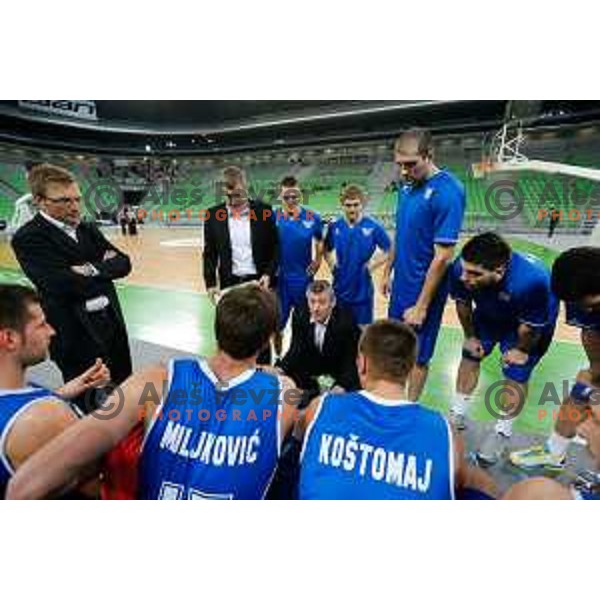 Team of Rogaska in action during basketball match between Union Olimpija and Rogaska of Telemach Leauge, played in Arena Stozice, Ljubljana, Slovenia on March 19, 2014