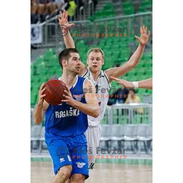 Sandi Cebular of Rogaska in action during basketball match between Union Olimpija and Rogaska of Telemach Leauge, played in Arena Stozice, Ljubljana, Slovenia on March 19, 2014