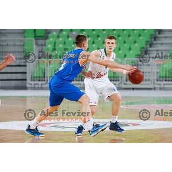Luka Rupnik of Union Olimpija in action during basketball match between Union Olimpija and Rogaska of Telemach Leauge, played in Arena Stozice, Ljubljana, Slovenia on March 19, 2014