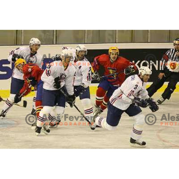 Action at match Slovenia- Romania at World Championship Division 1 group B in Ljubljana.Photo by Ales Fevzer 