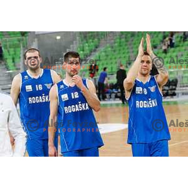 Team of Rogaska in action during basketball match between Union Olimpija and Rogaska of Telemach Leauge, played in Arena Stozice, Ljubljana, Slovenia on March 19, 2014