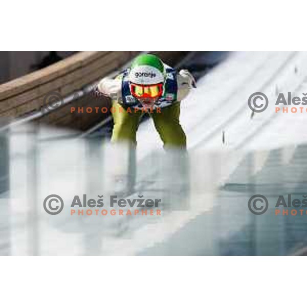 Rok Urbanc of Slovenia during individual Large Hill FIS Ski Jumping World Cup Event in Planica, Slovenia on March 21, 2014.
