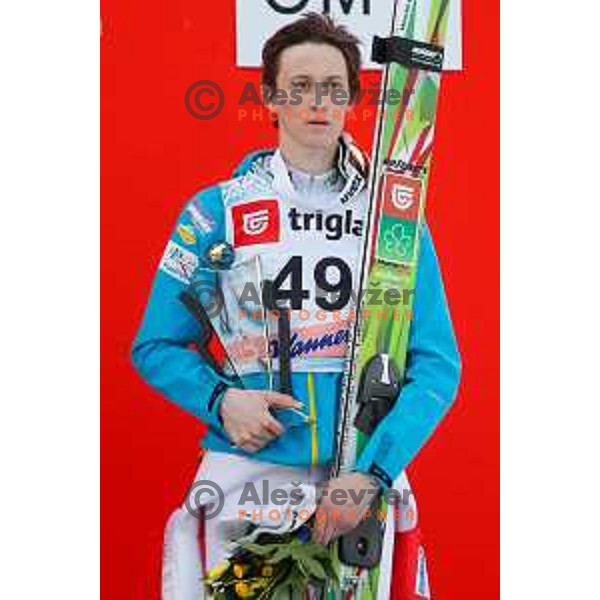 Peter Prevc of Slovenia during individual Large Hill FIS Ski Jumping World Cup Event in Planica, Slovenia on March 21, 2014.