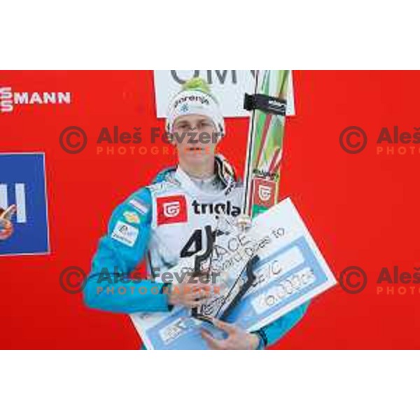 Peter Prevc of Slovenia during individual Large Hill FIS Ski Jumping World Cup Event in Planica, Slovenia on March 21, 2014.