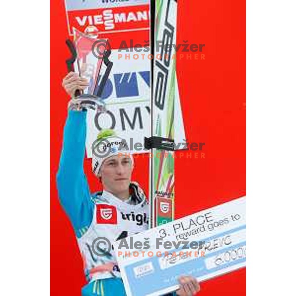 Peter Prevc of Slovenia during individual Large Hill FIS Ski Jumping World Cup Event in Planica, Slovenia on March 21, 2014.
