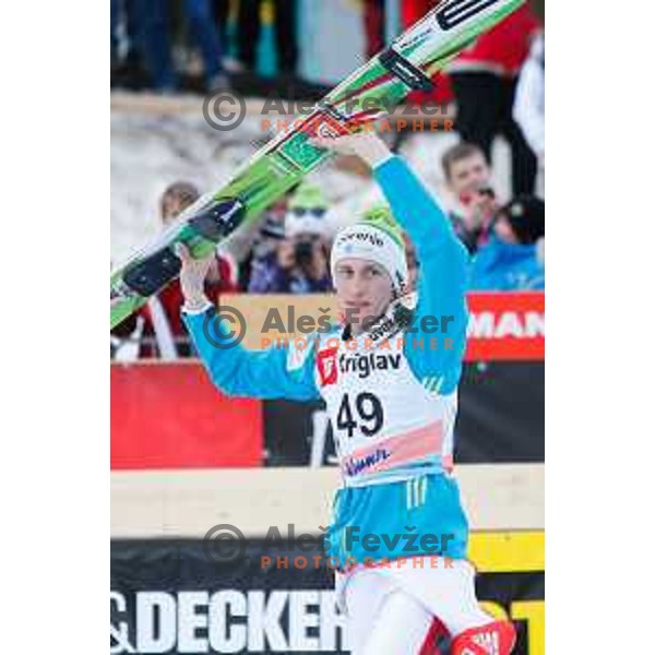 Peter Prevc of Slovenia during individual Large Hill FIS Ski Jumping World Cup Event in Planica, Slovenia on March 21, 2014.