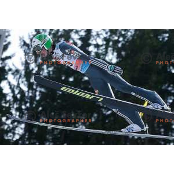 Jaka Hvala of Slovenia during individual Large Hill FIS Ski Jumping World Cup Event in Planica, Slovenia on March 21, 2014.