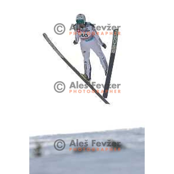 Robert Kranjec of Slovenia during individual Large Hill FIS Ski Jumping World Cup Event in Planica, Slovenia on March 21, 2014.