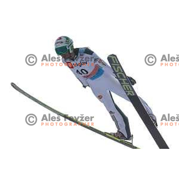 Robert Kranjec of Slovenia during individual Large Hill FIS Ski Jumping World Cup Event in Planica, Slovenia on March 21, 2014.