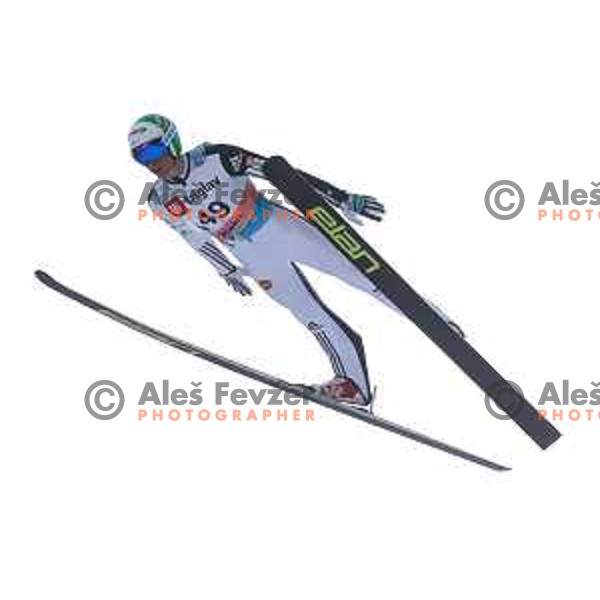 Peter Prevc of Slovenia during individual Large Hill FIS Ski Jumping World Cup Event in Planica, Slovenia on March 21, 2014.