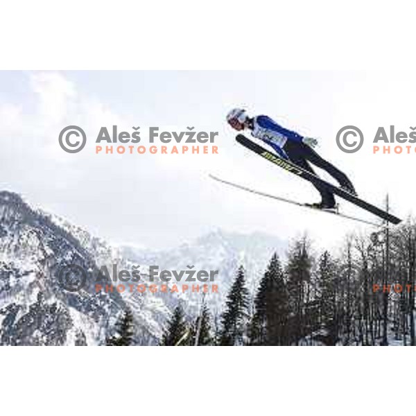 Ziga Jelar of Slovenia during individual Large Hill FIS Ski Jumping World Cup Event in Planica, Slovenia on March 21, 2014.
