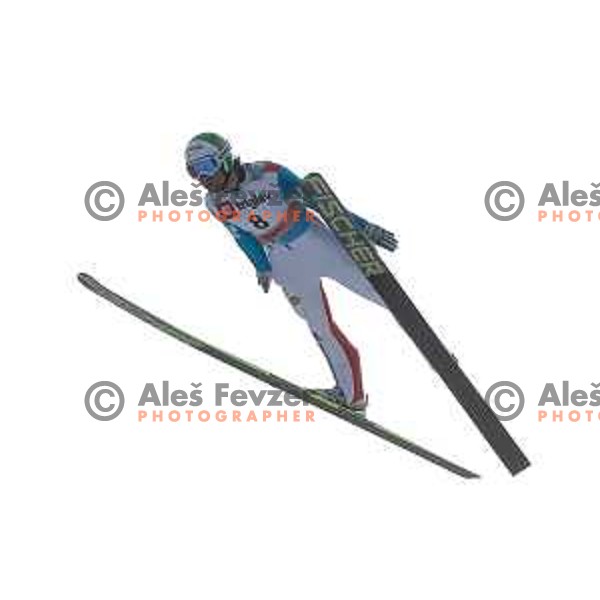 Robert Hrgota of Slovenia during individual Large Hill FIS Ski Jumping World Cup Event in Planica, Slovenia on March 21, 2014.