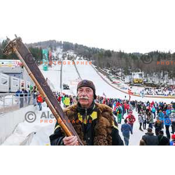Fans during individual Large Hill FIS Ski Jumping World Cup Event in Planica, Slovenia on March 21, 2014.