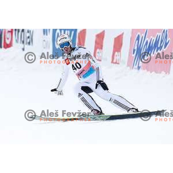 Robert Kranjec of Slovenia during individual Large Hill FIS Ski Jumping World Cup Event in Planica, Slovenia on March 21, 2014.