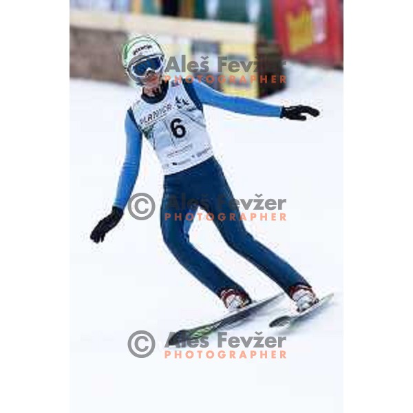 Matija Stemberger of Slovenia during individual Large Hill FIS Ski Jumping World Cup Event in Planica, Slovenia on March 21, 2014.