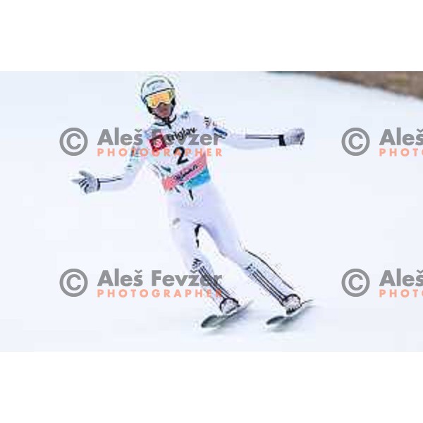 Matjaz Pungertar of Slovenia during individual Large Hill FIS Ski Jumping World Cup Event in Planica, Slovenia on March 21, 2014.