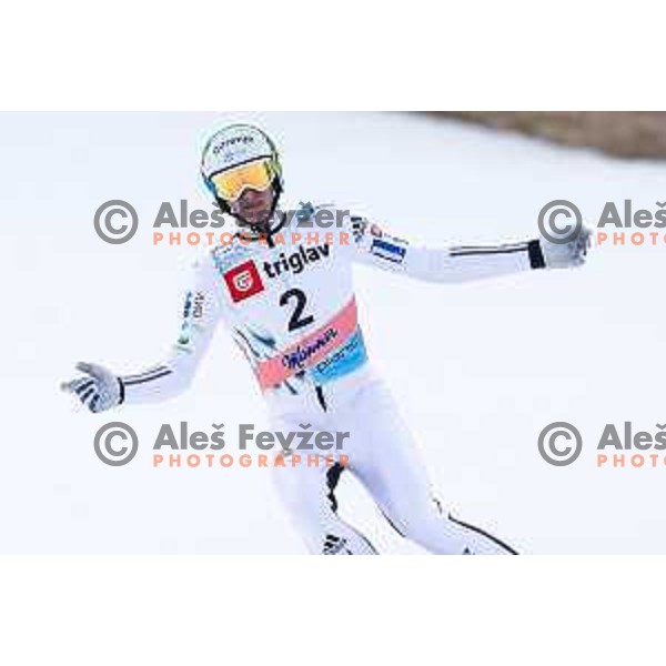 Matjaz Pungertar of Slovenia during individual Large Hill FIS Ski Jumping World Cup Event in Planica, Slovenia on March 21, 2014.