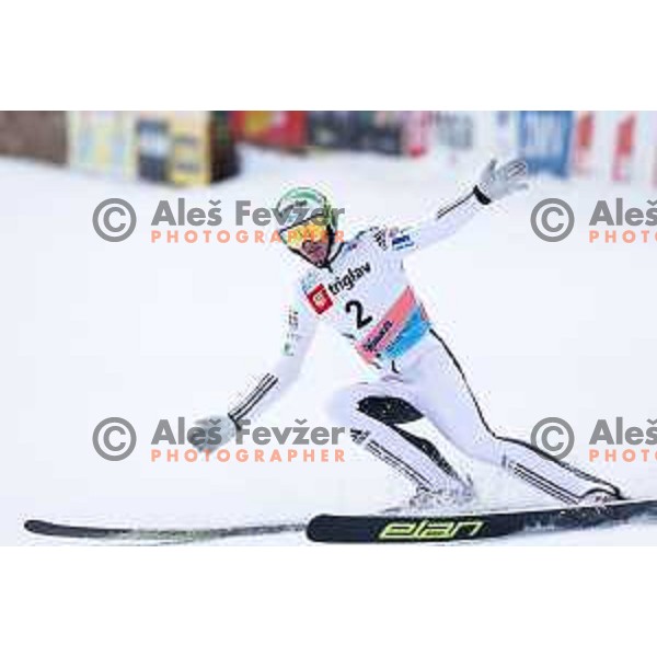 Matjaz Pungertar of Slovenia during individual Large Hill FIS Ski Jumping World Cup Event in Planica, Slovenia on March 21, 2014.