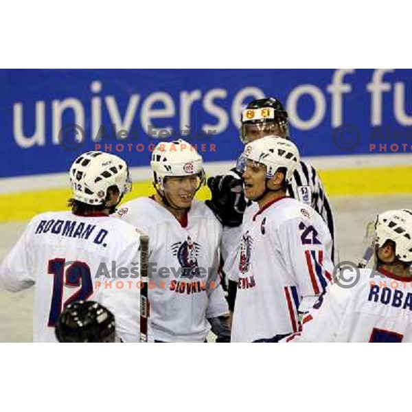 Muric and Rodman brothers at match Slovenia- Romania at World Championship Division 1 group B in Ljubljana.Photo by Ales Fevzer 