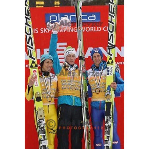 Peter Prevc of Slovenia, second place overall World Cup 2013/2014 season and winner of Large Hill Ski jumping event in Planica, Slovenia on March 23,2014