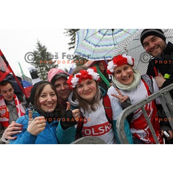 Bad weather with lots of rain during last event of 2013/2014 World Cup Ski jumping season in Planica, Slovenia on March 23,2014