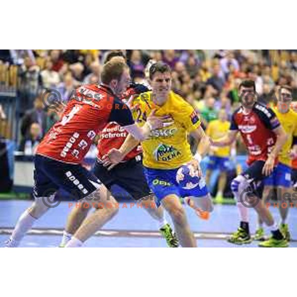 of Celje PL in action during handball match Celje Pivovarna Lasko-Flensburg in eight-final of EHF Men