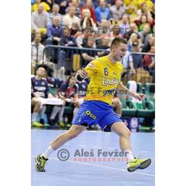 of Celje PL in action during handball match Celje Pivovarna Lasko-Flensburg in eight-final of EHF Men