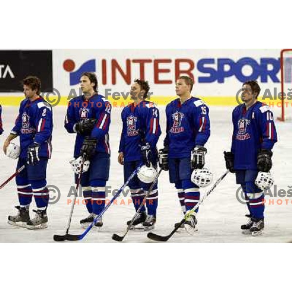 Slovenia players after match Slovenia- Hungary at World Championship Division 1 group B in Ljubljana.Photo by Ales Fevzer 