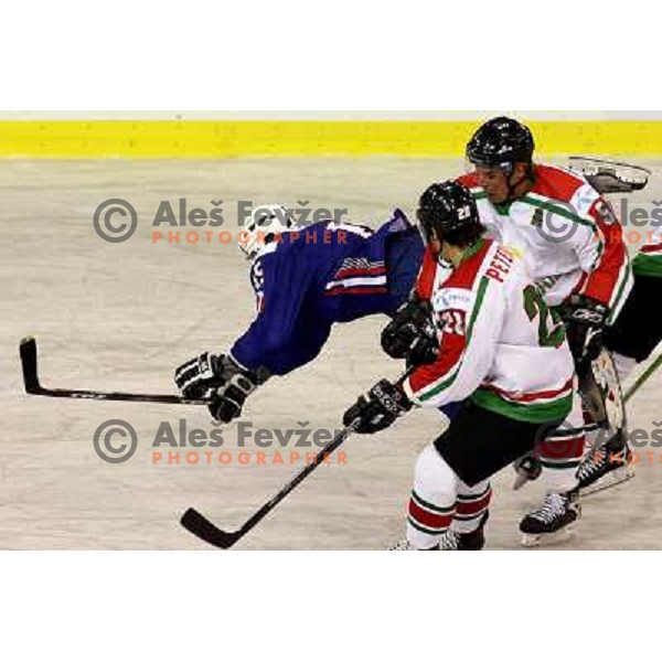 Muric flying at match Slovenia- Hungary at World Championship Division 1 group B in Ljubljana.Photo by Ales Fevzer 