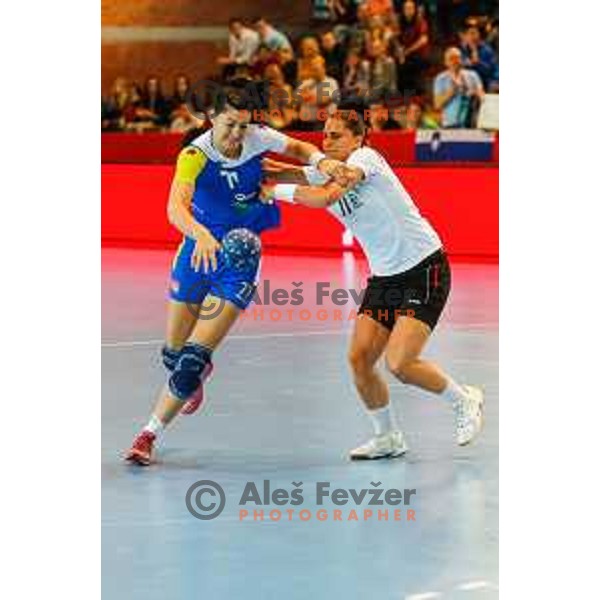Maja Son of Slovenia during handball match between Slovenia and Switzerland in qualification for EHF Euro Hungary - Croatia 2014 played in Kodeljevo Hall, Ljubljana, Slovenia on March 30, 2014
