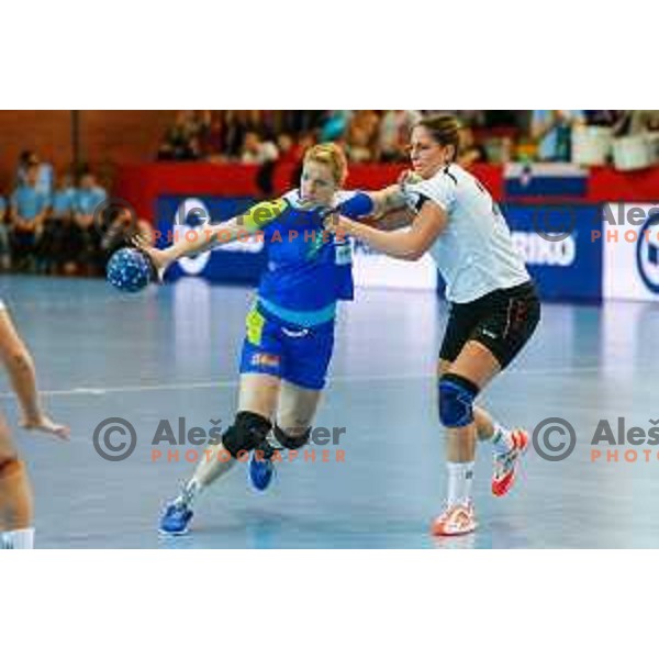 Neza Mitrusevska of Slovenia during handball match between Slovenia and Switzerland in qualification for EHF Euro Hungary - Croatia 2014 played in Kodeljevo Hall, Ljubljana, Slovenia on March 30, 2014