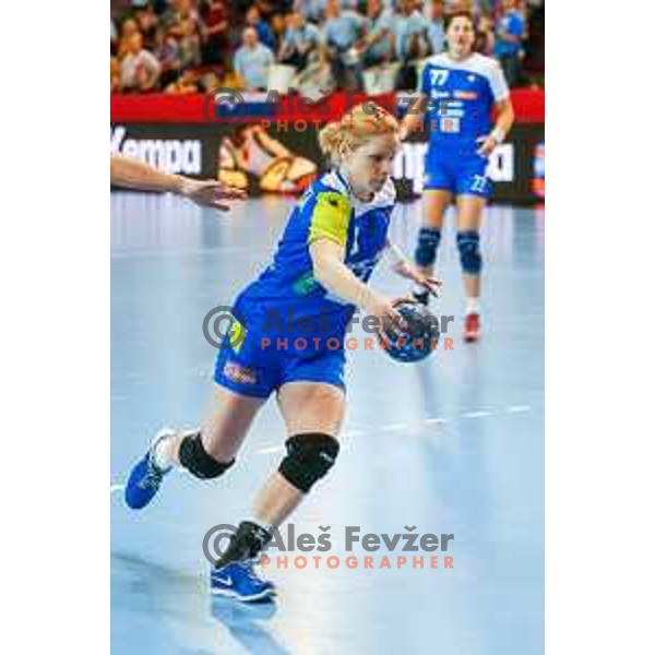 Neza Mitrusevska of Slovenia during handball match between Slovenia and Switzerland in qualification for EHF Euro Hungary - Croatia 2014 played in Kodeljevo Hall, Ljubljana, Slovenia on March 30, 2014